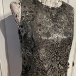 DKNY Brocade Wool Jacquard Metallic Shiny Whimsygoth Formal Evening Tank Floral Sleeveless Top Women's Size 12 Blouse Photo 1