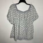 Max Studio  London white floral top square neck short sleeve women's size 3X Photo 5