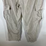Massimo Dutti Linen Blend Tan Cargo Leg Sz 10 Pants High Waist Resort Vacation Photo 6