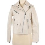 Lulus Out for the Night Beige Vegan Leather Moto Jacket S NWT Photo 4