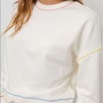 Rails Alice cream rainbow stitch crew sweater Photo 6
