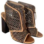 Proenza Schouler Zip Front Laser Cut Leather Booties Size 8.5 Photo 0