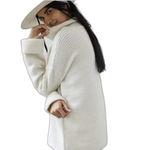 Anthropologie Pilcro ladies cowl neck pullover knit sweater oversized size XS White Photo 1