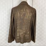 Lafayette 148 New York metallic gold brown long sleeve linen blazer jack… Size 10 Photo 8