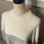 Black Halo H&M Womens Gray White Colorblock Crew Neck Long Sleeve Pullover Sweater L‎ Photo 1