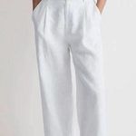 Madewell The Harlow Wide-Leg Pant in 100% Linen in White NWT Photo 0