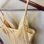 Teri Jon by Rickie Freeman heavily sequinned mermaid style gown, honey beige, 6 Tan Photo 13