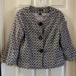 carole little Black/White Floral Embroidery Jacket M Photo 0