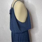 PRETTYGARDEN NWOT Pretty Garden Size XXL Navy Blue Dress Eyelet Halter Aline Midi Accordion Photo 9
