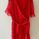 Red Belted Dress Size M Photo 2