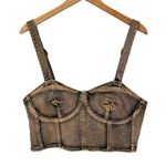 American Bazi NWT Dyed Acid Copper Denim Corset Top Castlecore Whimsygoth XL Photo 1