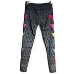 Onzie Pants Womens Small Medium Hot Yoga Legging Gray Multicolor Triangle Print Photo 1
