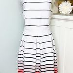 Lane Bryant White Scuba Striped Fit & Flare Dress Party Career Office Casual 26 Photo 3