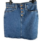 J.Crew Denim Skirt Button Front Mini Skirt Women's Size 28 Blue Jean Classic Photo 0