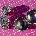 Nine West silver tone two sides clip on ball shape earrings Photo 2