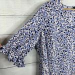 Well Worn Womens size XXL Ditzy Floral V-Neck Ruffle 3/4 Sleeve Blouse Top Blue Photo 4