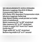Sofia Vergara  Womens Leggings Size M 8-10 Black Nylon Spandex Hidden Pocket NWOT Photo 4