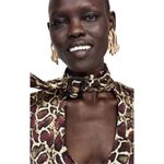 ZARA  WMN'S Animal Print Shirt‎ Flowy V-neck Top Blouse S NWOT Photo 4