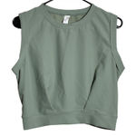Halara Ribbed Sleeveless Crop Top Sage Green Athletic Workout Athleisure Size S Photo 0