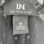 I.N. San Francisco blouse women's M mesh polka dot puff sweetheart stretch black Photo 5