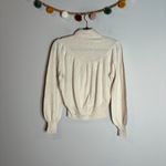Madewell  Shirred Balloon Sleeve Turtleneck Sweater Cream Knit Photo 5