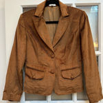 Cache Vintage Y2K Brown Silky Corduroy Women's Blazer Jacket Size 4 Chic Career Photo 0