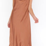 Show Me Your Mumu Verona Cowl Dress Copper Luxe Satin size large Photo 0
