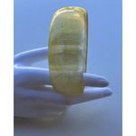 Vintage Tortoise Shell Lucite Bypass Bangle Bracelet Gold Metallic Stripes Sz 8” Brown Photo 11