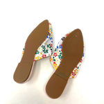Jason Wu  White Metallic Floral Print‎ Satin Slipper Mules Size US 7 Photo 4