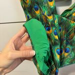 We Wore What  Peacock Plunging V Neck One Piece Swimsuit Photo 5