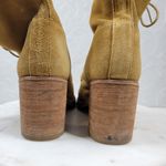 Frye  Karen Women Combat Boots 9.5 Tan Suede Leather Chunky Block Heel Photo 9