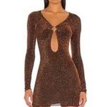superdown  Naomi Copper Glitter Cutout Bodycon Mini Dress - Size M Photo 0