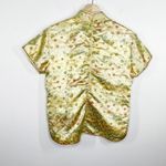 Handmade Chinese Yellow High Neck Short Sleeve Top Women's Size Medium M Photo 0