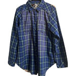 Aratta Silent Journey women’s plaid floral button down top M Blue Size M Photo 0