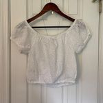American Eagle AEO Cottagecore White Eyelet Puff Sleeve Crop Photo 5
