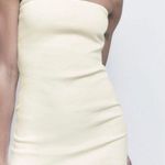 ZARA  denim off white/ cream denim mini strapless dress Photo 1