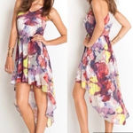 Guess Women's Watercolor Kaleidoscope High-Low Sleeveless Dress Size M Medium Photo 1