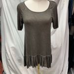 Dantelle  Oil Dye Ruffle Hem Tunic Top Grey Womens small Drop Waist‎ Boho Grunge Photo 3