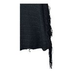 ZARA  Sweater Women Small Black Open Knit‎ V Back Fringe Sides Short Sleeve Tunic Photo 5