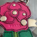 Prada Leather Rose Key Ring Bag Charm Photo 1