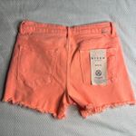Risen Jeans Distressed Coral Orange Denim Shorts Size XL Cutoff Frayed NWT Photo 4