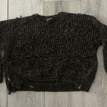 Charlotte Russe  Green Distressed Knit Zipper Sweater Photo 0