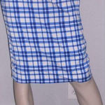 Diane Von Furstenberg  Tailored Pencil Skirt Blue & Ivory Roddick Check Size 6 Photo 0