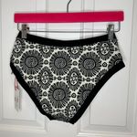Solid & Striped BNWT  The Scottie Black Medallion Print High Rise Bikini Briefs Photo 3