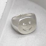 Smiley Face Ring Silver Size 6 Photo 1