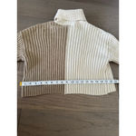 Lush Clothing Women's LUSH Colorblock Ribbed Turtleneck Sweater S Beige Off-White Photo 7