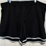 Zelos  Women's Black with White Trim Elastic Waist Athletic Shorts Size 3X‎ Photo 0