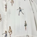 I.Madeline Pleated Ballerina Print Dress Size Small Medium White Ballet Dance Photo 2