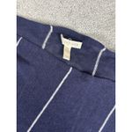 Eileen Fisher Organic Linen Pinstripe Poncho Midnight White Poncho One Size Photo 3