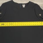 Chico's Chico’s Black Long Open Flare Sleeves 1/2 Zip Back Silky Blouse Size 12/14 Photo 9